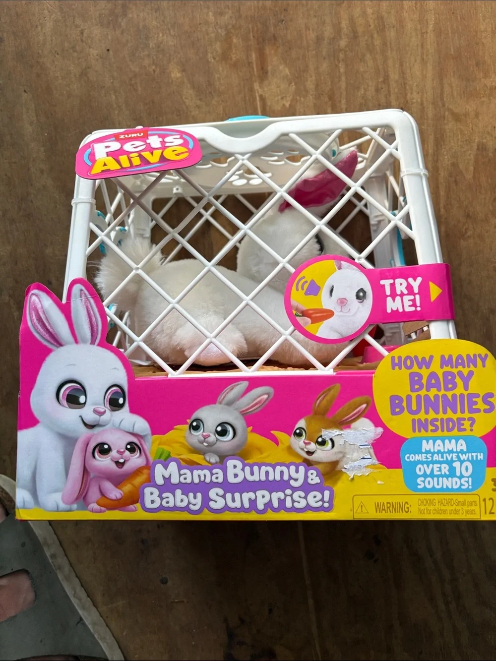 🎉NIB! Pets Alive Pink & White Bunny Interactive Plush Toy by ZURU